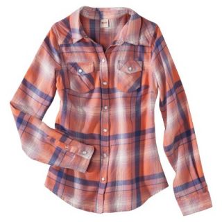 Xhilaration Juniors Flannel Shirt   Coral XS(1)