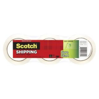 Scotch 1.88 x 54.6yds, 3 Core, Sure Start Packaging Tape   Clear (3 Per Pack)