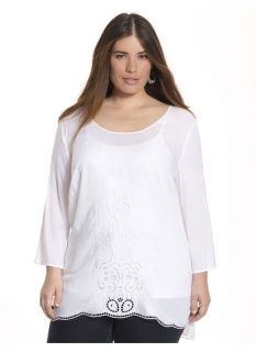 Lane Bryant Plus Size Embroidered tunic     Womens Size 20, White