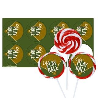 Baseball Time Large Lollipop Sticker Kit