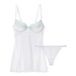 Gilligan & OMalley Womens Bridal Cupped Babydoll Set   White S