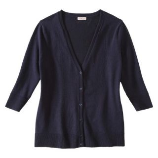 Merona Womens Plus Size 3/4 Sleeve V Neck Cardigan Sweater   Navy 3