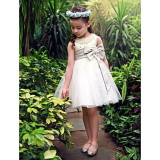 Princess Sleeveless Tulle/Satin With Bowknot Flower Girl Dress
