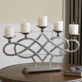 Adala Silver Metal Candleholder