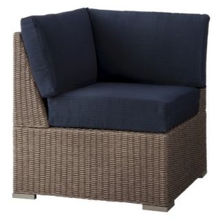 Outdoor Patio Furniture Threshold Navy Blue Wicker Sectional Corner Seat,