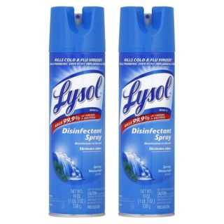 LYSOL Disinfectant Spray   SPRING WATERFALL, 19 Ounces, 2 Pack