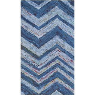 Safavieh Handmade Nantucket Blue/ Multi Cotton Rug (23 X 5)