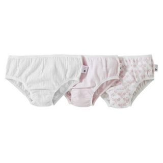 Burts Bees Baby Toddler Girls 3  pack Panty   Blossom 2T