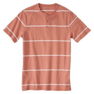 Merona Mens Slub Henley Shirt   Apricot Stripe XXL