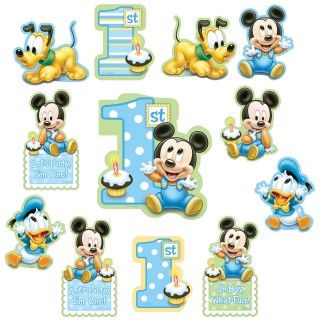 Disney Mickey 1st Birthday Cutouts