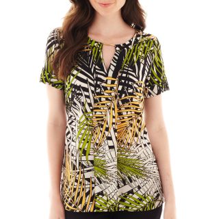 Worthington Short Sleeve Tunic Top, Fes