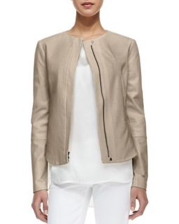 Womens Perforated Leather Zip Jacket   Vince