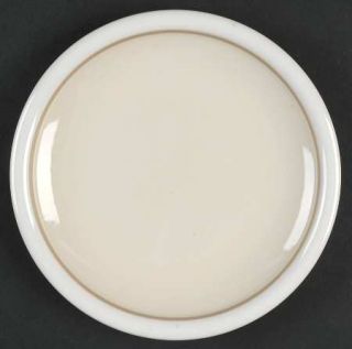 Epoch Norway Salad Plate, Fine China Dinnerware   White Edge,Tan Ring,Cream Cent