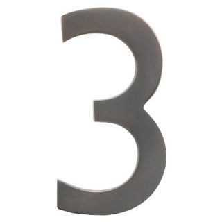 Architectural Mailbox 4 Cast Floating House Number 3 Dark Aged Copper