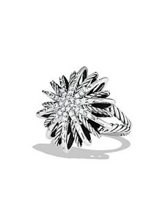 David Yurman Starburst Medium Ring with Diamonds   Silver
