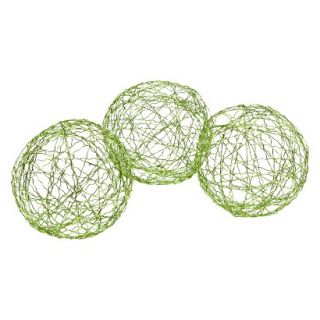 Crinkle Wire Balls Set of Six   Green