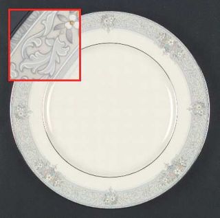 Noritake Van Buren Dinner Plate, Fine China Dinnerware   Pastel Flowers On Gray