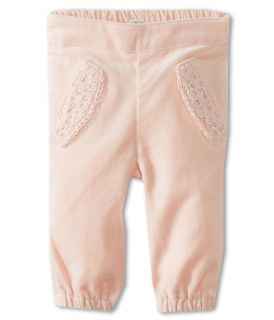 United Colors of Benetton Kids Soft Velvet With Lace Pockets Girls Casual Pants (Pink)