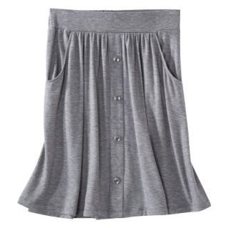 Merona Womens Knit Casual Button Skirt   Heather Gray   XL
