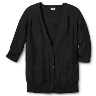 Mossimo Supply Co. Juniors Plus Size 3/4 Sleeve Boyfriend Sweater   Black 1X