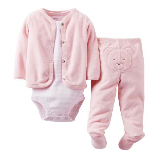 Carters Pink Bear 3 pc. French Terry Set   Girls newborn 9m, Girls