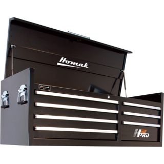 Homak H2PRO 56 Inch 7 Drawer Top Tool Chest, Black, 55 3/4 Inch W x 21 3/4 Inch