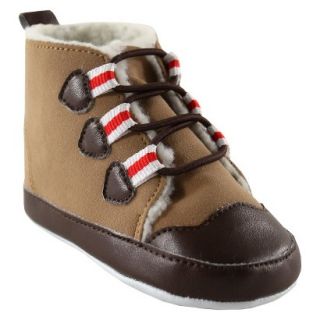 Luvable Friends Infant Boys Hiking Boot   Brown/Red 6 12 M