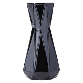 Prism Flared Vase Short   Black