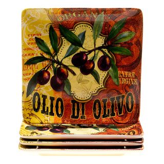 Hand painted Oli Di Oliva 10.5 inch Ceramic Dinner Plates (set Of 4)