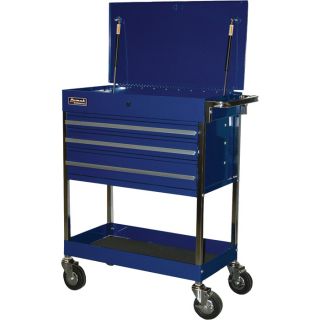 Homak 3 Drawer Industrial Service Cart   Blue, Model BL05500200