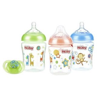 N�by Natural Touch 3pk 6oz Printed Bottle with Comfort Pacifier   0 6 Months  