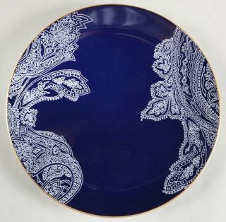 Ralph Lauren Round Hill Dinner Plate, Fine China Dinnerware   Navy Blue,White Pa