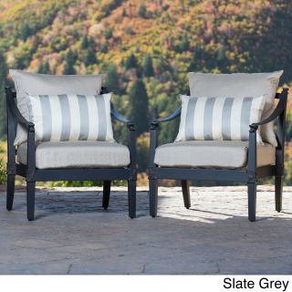 Rst Brands Astoria Aluminum Outdoor Club Chairs With Cushions (set Of 2) Grey Size 2 Piece Sets