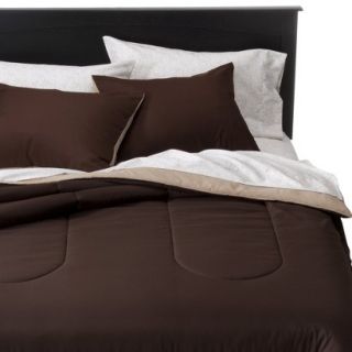Room Essentials Reversible Solid Comforter   Brown (Full/Queen)