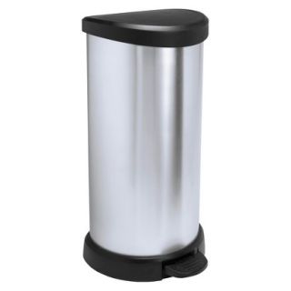 Curver 40 Liter Round Step Open Trash Can   Silver