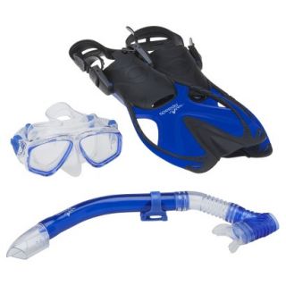 Speedo Junior ReefScout Deluxe Mask & Snorkel Set Blue   Small / Medium