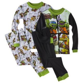 Teenage Mutant Ninja Turtles Boys 4 Piece Pajama Set   Green 4