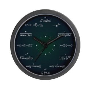  Math Clock (Dark Blue Dark Green) Wall Clock