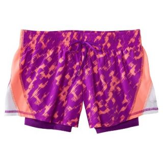 C9 by Champion Womens Woven Short With Compression Short   Purple Reef XS