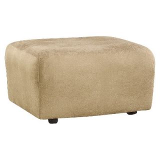 Sure Fit Stretch Leather Ottoman Slipcover   Camel