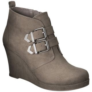 Womens Mossimo Valora Buckled Wedge Shootie   Taupe 9