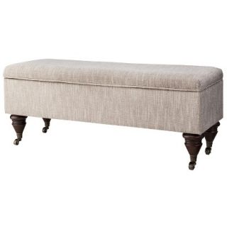 Storage Ottoman Threshold End of Bed Bench with Casters   Pewter