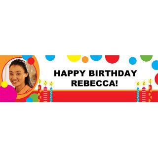 Colorful Candles Personalized Photo Banner