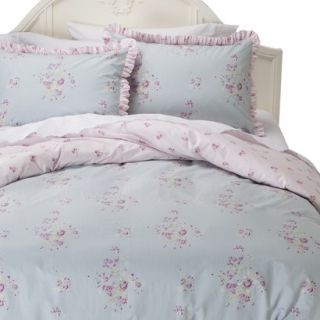 Simply Shabby Chic Faded Paper Rose Duvet Cover Cover Set   Blue (Twin)