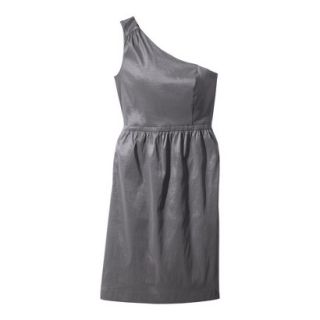 Womens Plus Size One Shoulder Shantung Dress   Quartz Gray   28W