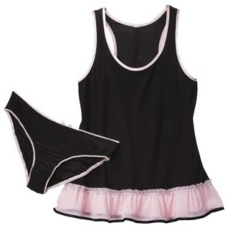Gilligan & OMalley Womens Knit Baby Doll Set with Panty   Black/Pink XXL