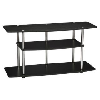3 Shelf TV Stand Tv Stand 3 Tier Entertainment TV Stand   Black