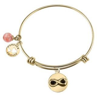 Gold Plated over Stainless Steel Expandable Bracelet Friends Forever   Gold