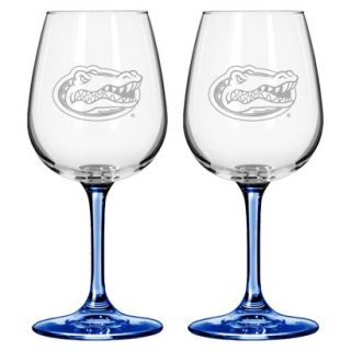 Boelter Brands NCAA 2 Pack Florida gators Satin Etch Wine Glass   12 oz