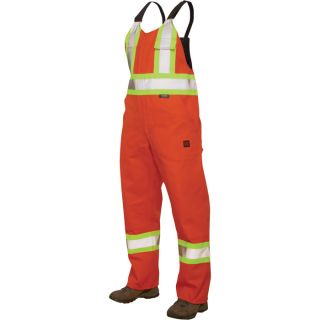 Tough Duck High Visibility Duck Unlined Bib Overall   Orange, Large, Model